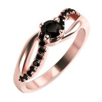 Zásnubný prsteň s čiernymi diamantmi Damica