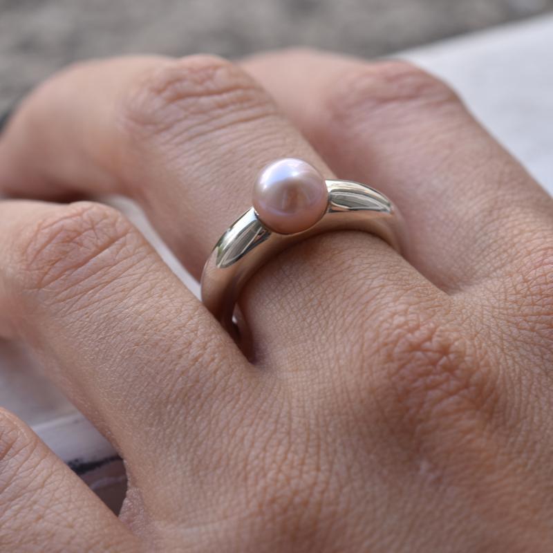 Zlatý prsteň s perlou 13719