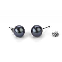 Elegantné náušnice s 8 mm čiernymi perlami Enye