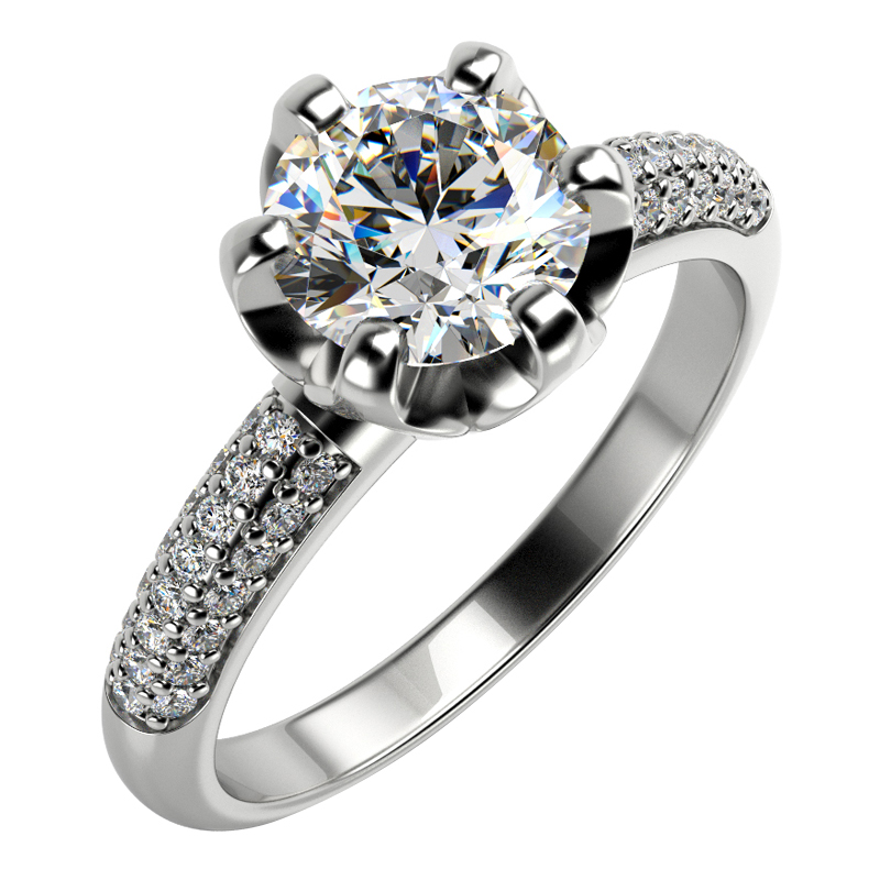Zásnubný zlatý prsteň s diamantmi 15989
