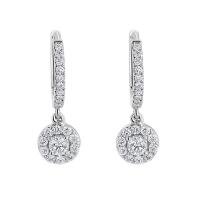 Strieborné kruhové náušnice s 0.13ct prírodným diamantom Madhu