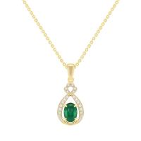 Zlatý náhrdelník so smaragdom a diamantmi Lucia