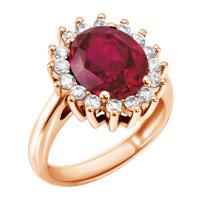 Zlatý prsteň s rubínom a diamantmi Eldria