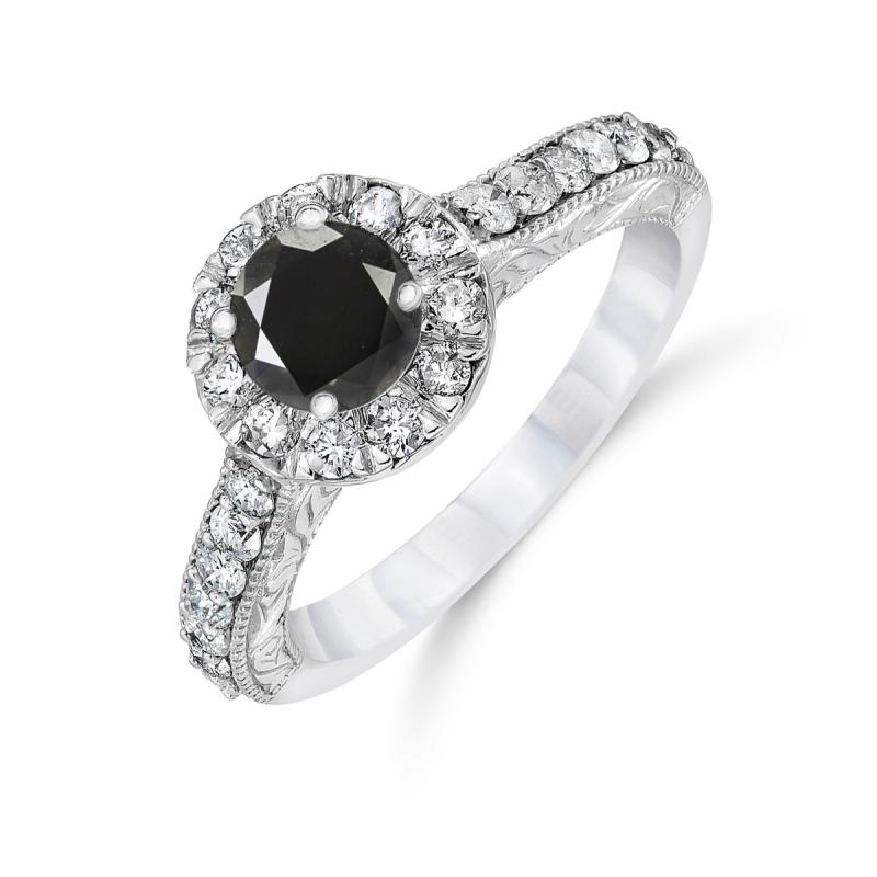 Diamantový zásnubný prsteň s čiernym diamantom