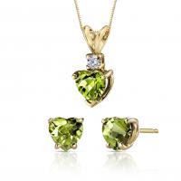 Kolekcia zlatých šperkov s olivínmi a diamantom Brareto