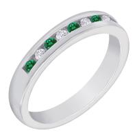 Platinový prsteň plný smaragdov a diamantov Evaly