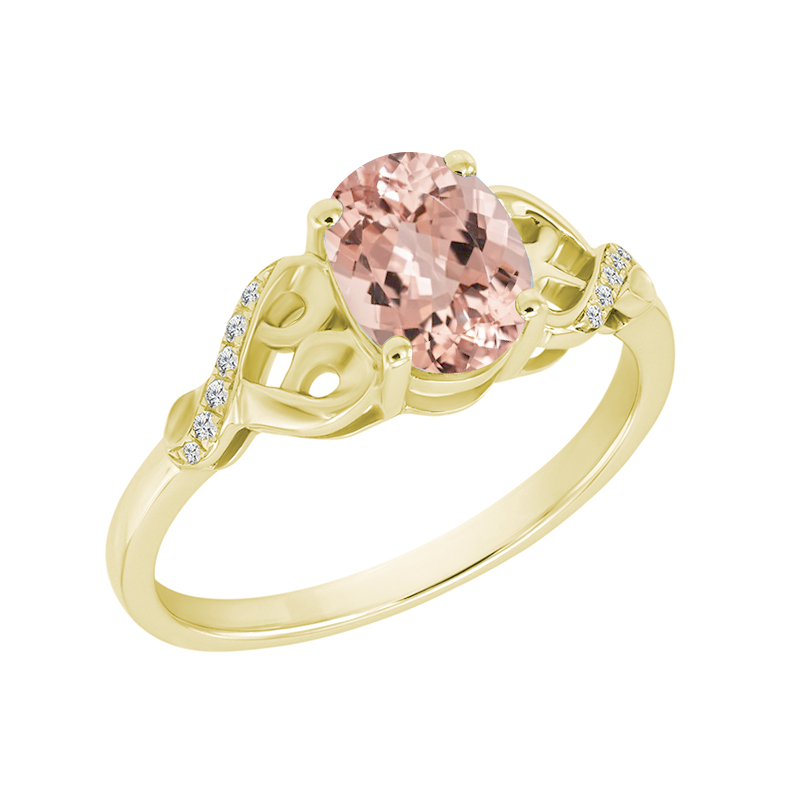 Zlatý morganitový prsteň s diamantmi Emma 23139