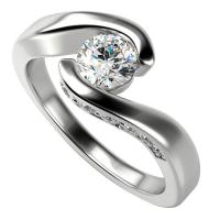 Elegantný zásnubný platinový prsteň s diamantmi Otso