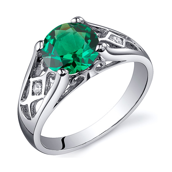 Strieborný prsteň so smaragdom