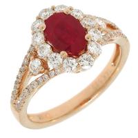 Luxusná prehliadka diamantov v rubínovom zlatom prsteni Lea