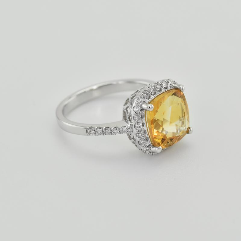 Citrínový zlatý prsteň 28069