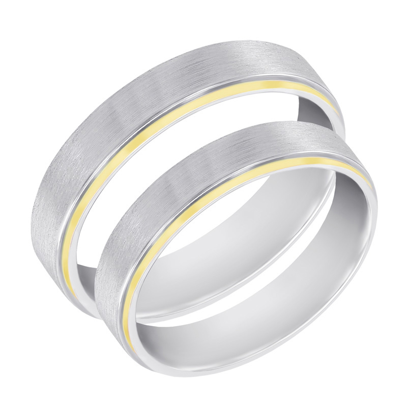 Prstene z bieleho a žltého zlata 28539