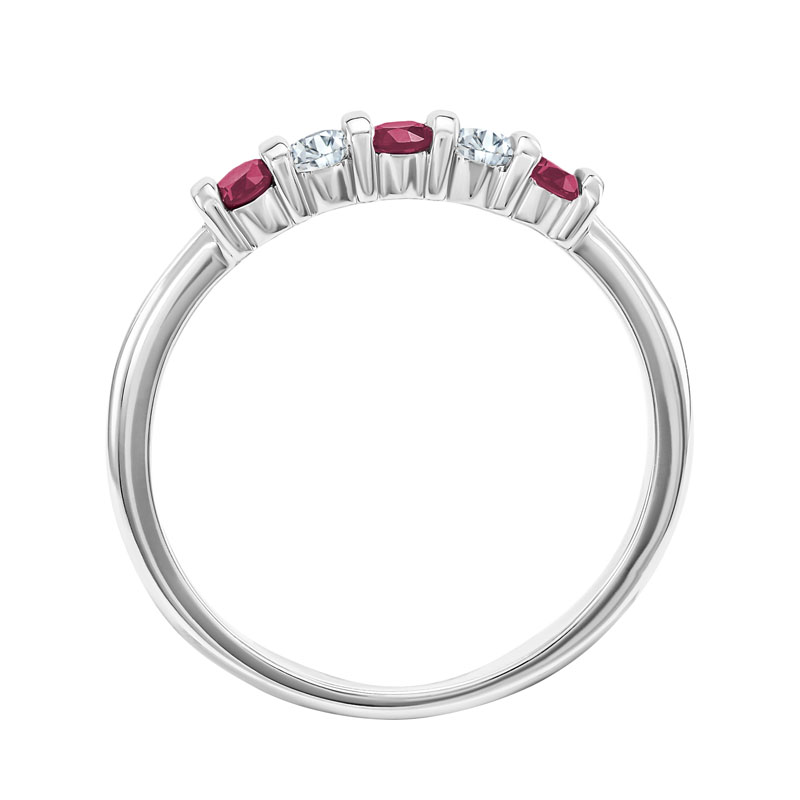 Platinový eternity prsteň s rubínmi a diamantmi Gilas 31889