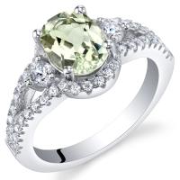 Strieborný prsteň so zeleným ametystom Umtas