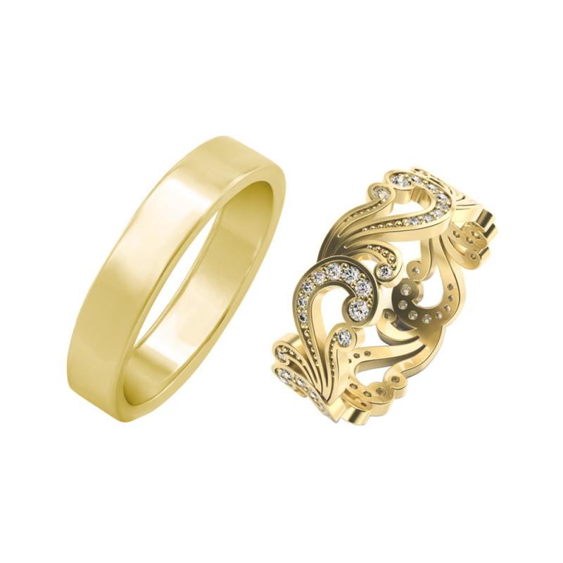 Svadobné prstene zo žltého zlata 36659