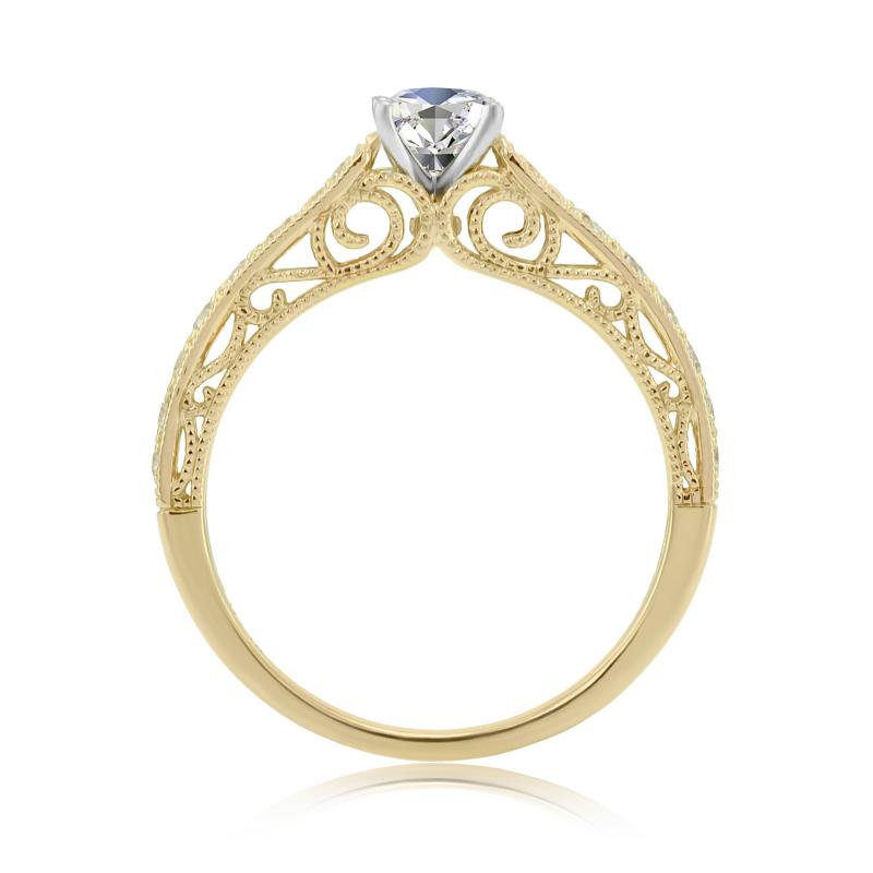 Zásnubný prsteň vo vintage štýle s moissanitom a diamantmi Lavida 36719