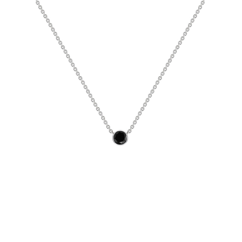 Minimalistický náhrdelník s čiernym diamantom Vieny
