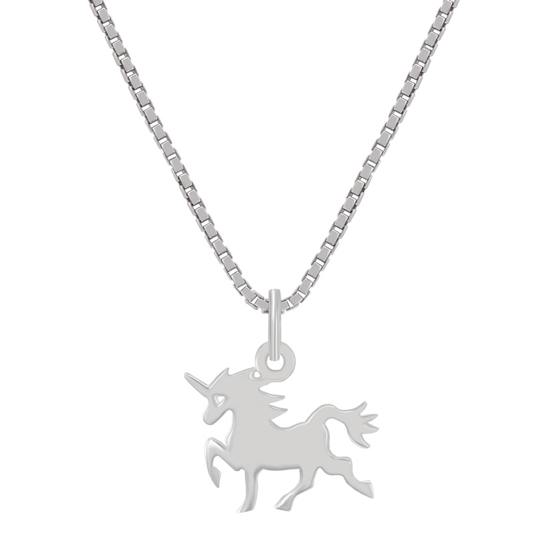Strieborný náhrdelník s príveskom koňa jednorožca