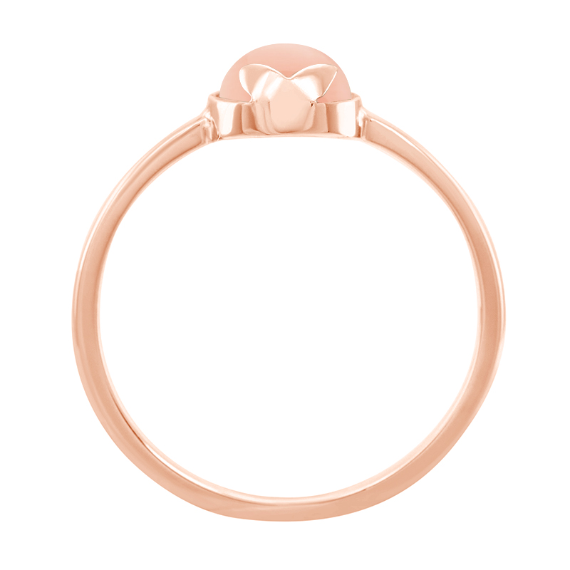 Zlatý prsten s cabochon koralom Lunne 40589