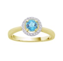 Zlatý prsteň s topásom a diamantmi 41149
