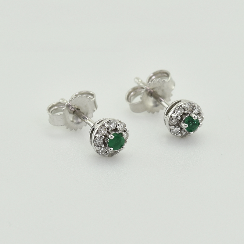 Smaragdové náušnice s diamantmi Kelsie 41819