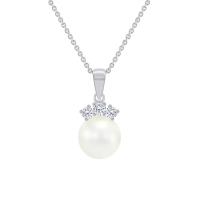 Zlatý perlový náhrdelník s diamantmi Sidonne
