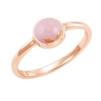 Zlatý prsten s cabochon ružovým opálom Leman