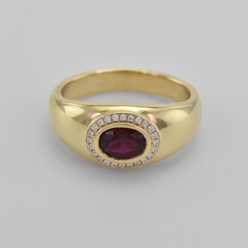 Zlatý prsteň s rubínom 45469