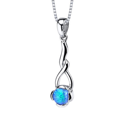Strieborný náhrdelník s modrým opálom Judite