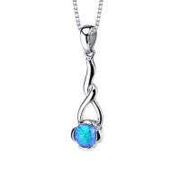 Strieborný náhrdelník s modrým opálom Lasse