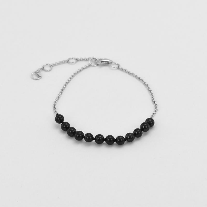 Náramok s čiernými perlami 50789