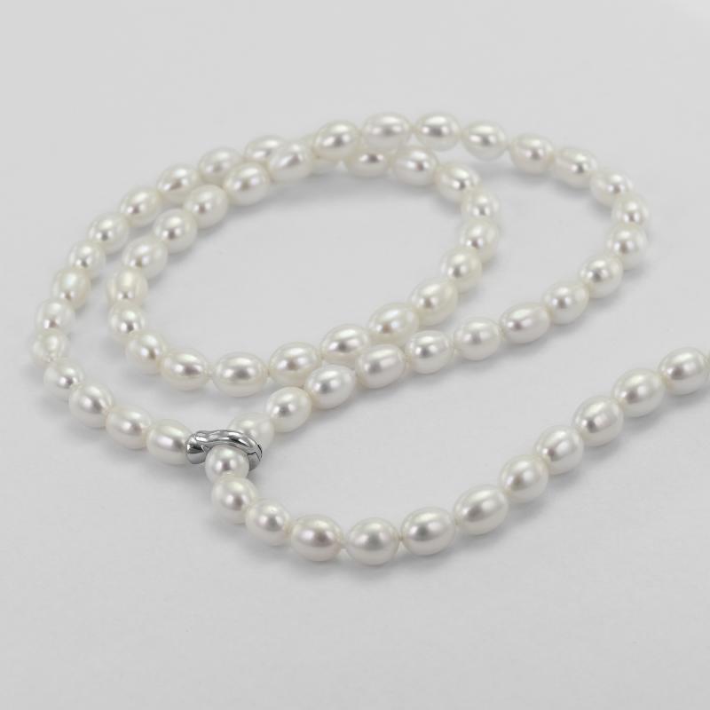 Strieborný náhrdelník s perlami 50909