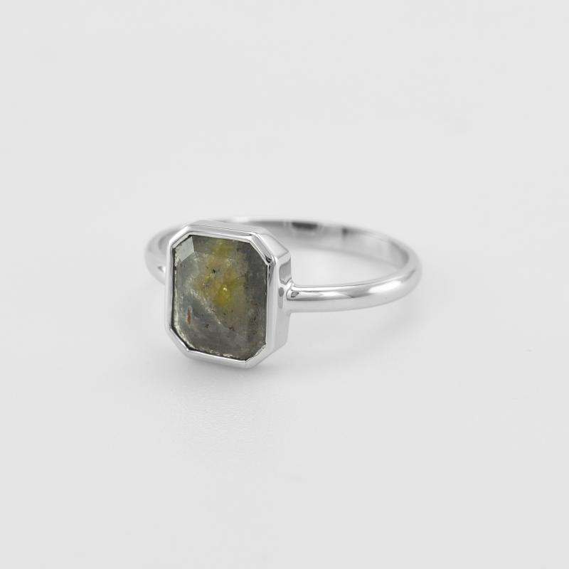 Zlatý prsteň s emerald salt´n´pepper diamantem Fania 51019