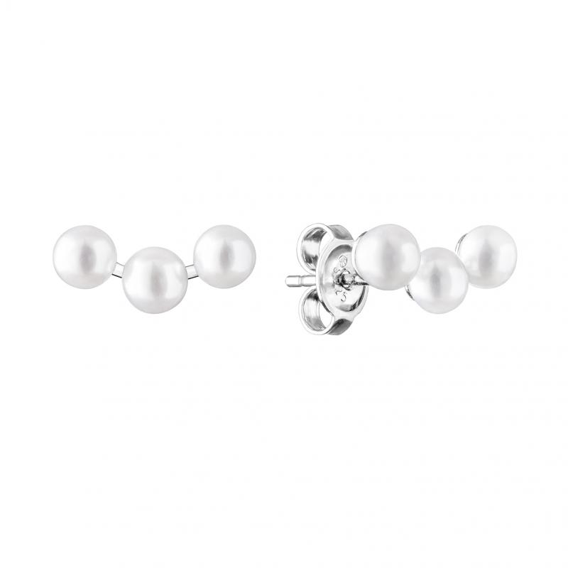  Romantické strieborné náušnice s perlami Lynette