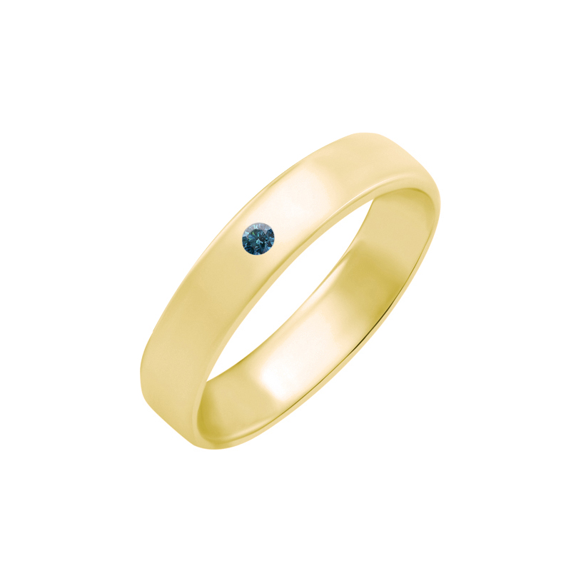 Snubný prsteň s modrým diamantom 58679