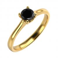  Zásnubný prsteň so srdiečkom a čiernym diamantom Kolosia