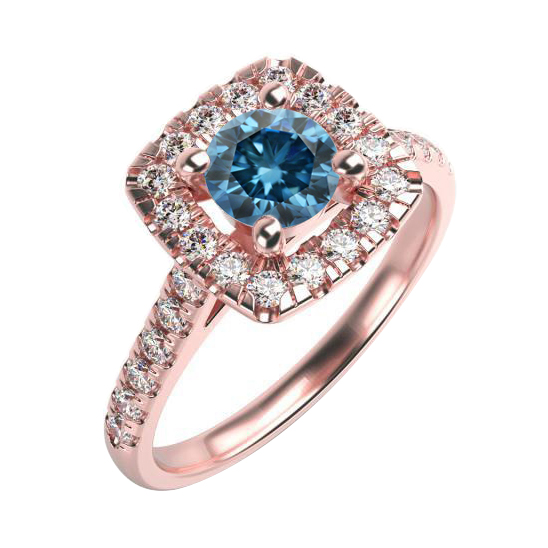 Zlatý zásnubný diamantový prsteň 59419