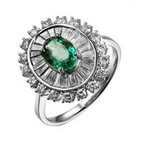 Smaragd v zlatom prsteni s diamantmi Ellian