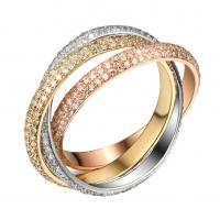 Diamantový prsteň v trojfarebnom zlate s diamantmi Hayli