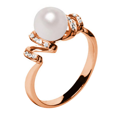 Zlatý prsteň s perlou 60209