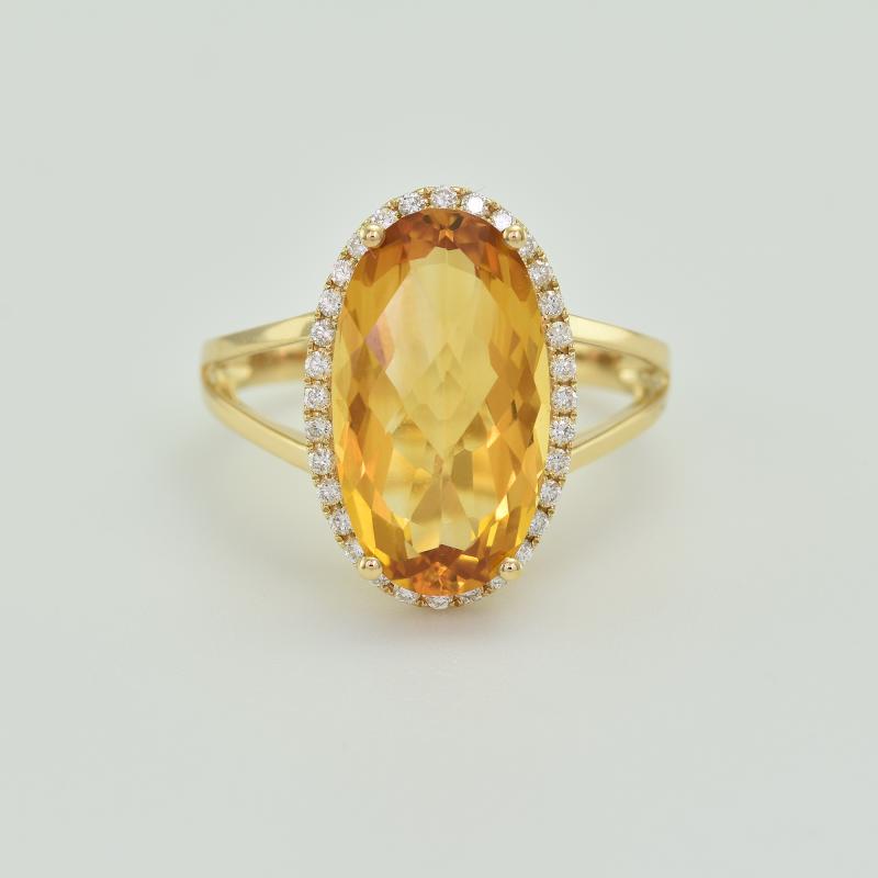Zlatý citrínový prsteň 6069