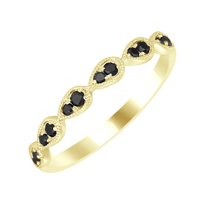 Zlaty prsteň s čiernými diamantmi 69709