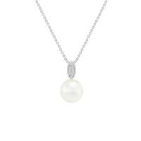 Strieborný perlový náhrdelník s diamantmi Amity