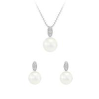 Strieborná romantická kolekcia s perlami a diamantmi Revel