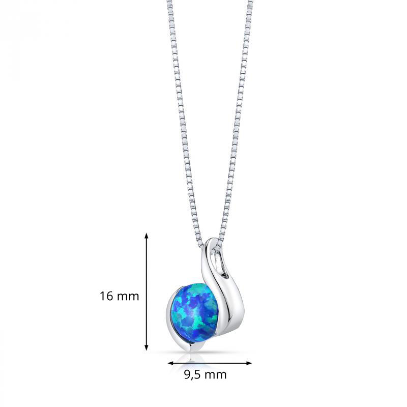 Modrý opálový náhrdelník zo striebra 7139