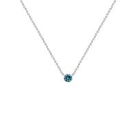 Platinový minimalistický náhrdelník s modrým diamantom Vieny