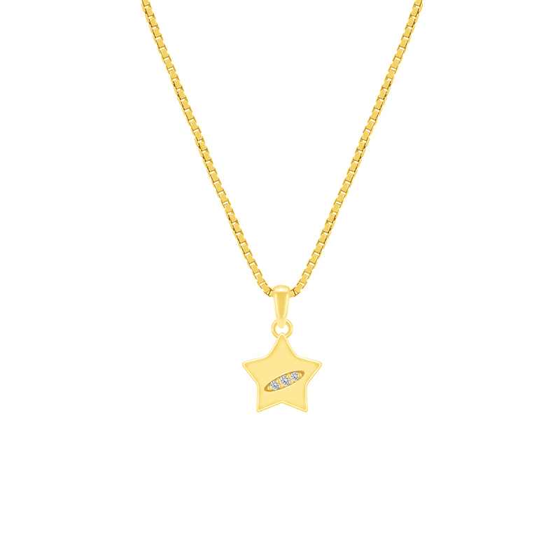 Diamantová hviezda z pozlateného striebra 71859