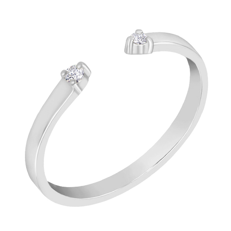 Trendy prsteň s diamantmi z bieleho zlata 74969