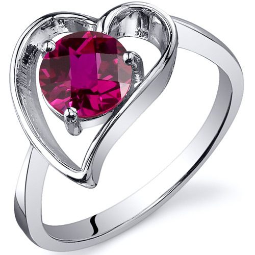 Striebroný romantický prsteň s rubínom