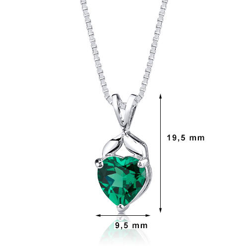 Smaragdový náhrdelník srdce zo striebra 75059